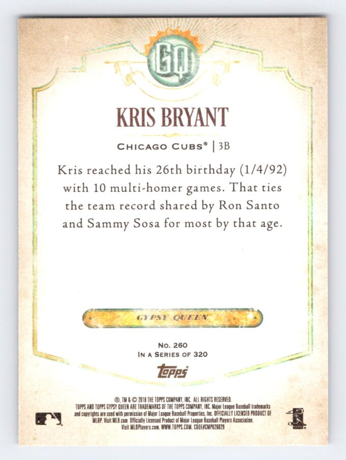 Kris Bryant Gypsy Queen