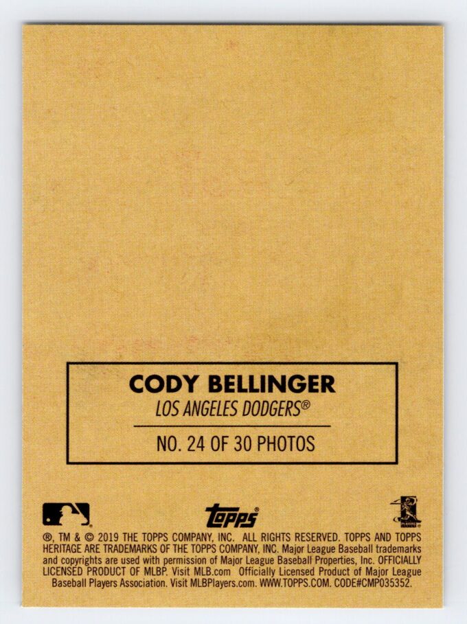 Cody Bellinger Canvas Sticker Topps Heritage