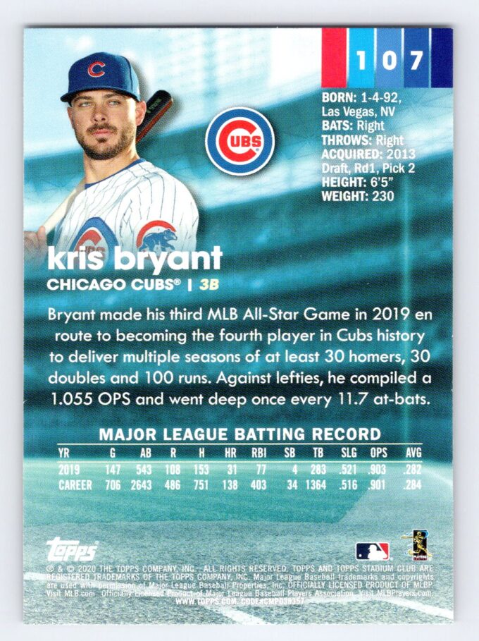 Kris Bryant Stadium Club