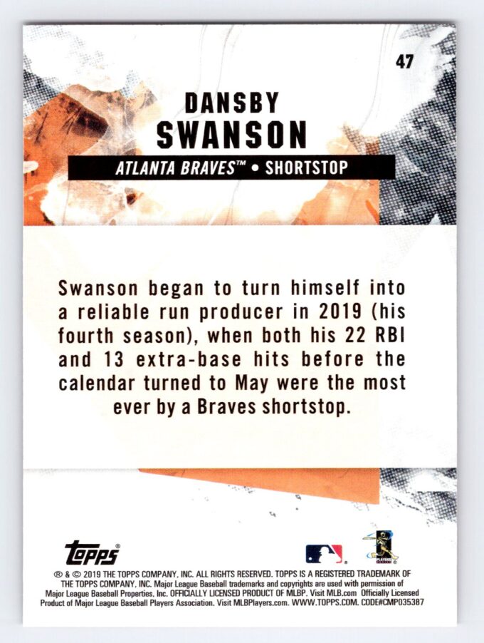 Dansby Swanson Red Foil Topps Fire