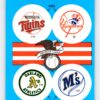 Twins Yankees Athletics Mariners 1989 Fleer Baseball Sticker