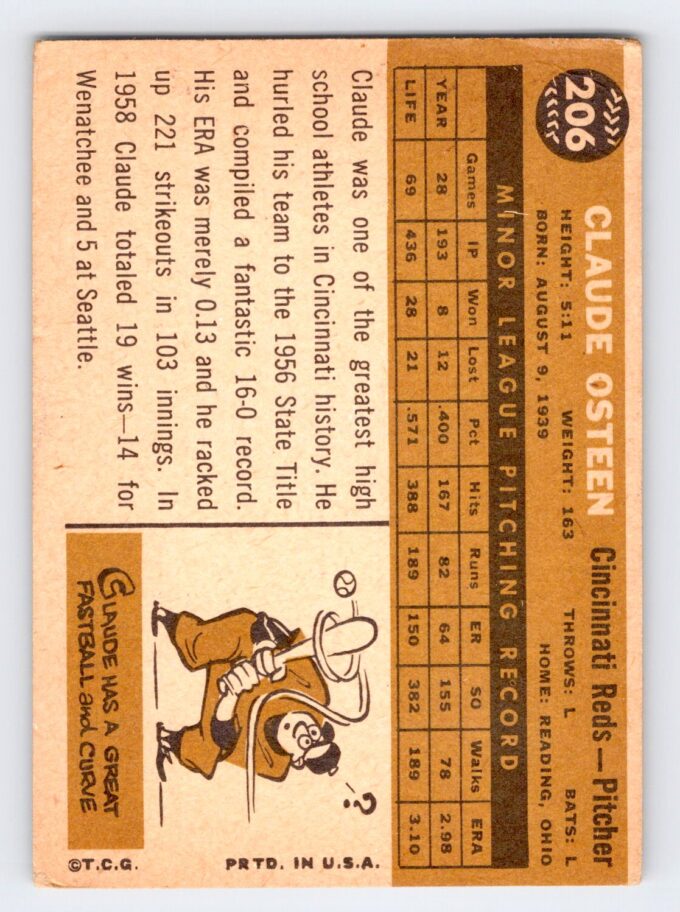 Claude Osteen 1960 Topps