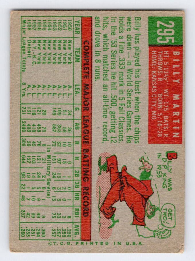 Billy Martin 1959 Topps