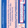 Don Mattingly Game-Used Bat Mem Topps 35th Anniversary