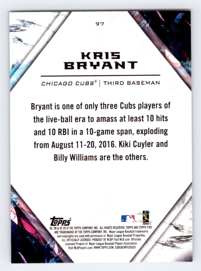 Kris Bryant Red Topps Fire