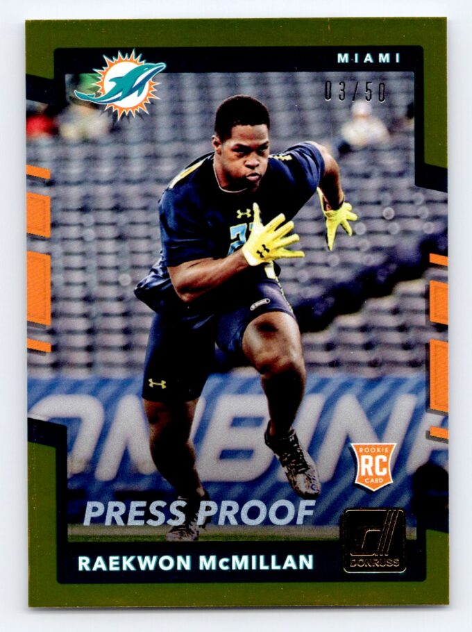 Raekwon McMillan /50 RC Gold Foil Donruss Press Proof