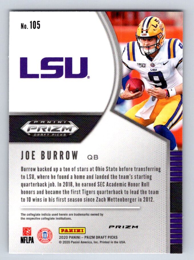Joe Burrow RC Refractor Silver Prizm Draft Picks
