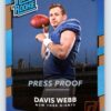 Davis Webb Bronze RC Donruss Rated Rookie