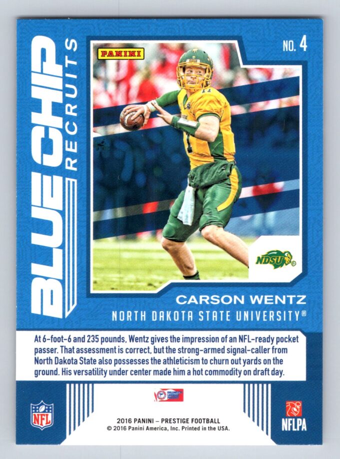 Carson Wentz RC Prestige Blue Chip