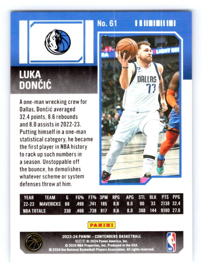 Luka Doncic 2024 Contenders Season Ticket