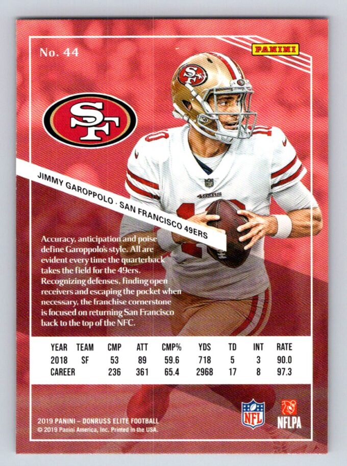 Jimmy Garoppolo Foil Donruss Elite