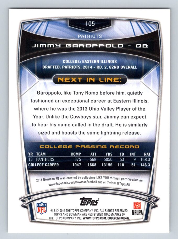 Jimmy Garoppolo RC Bowman