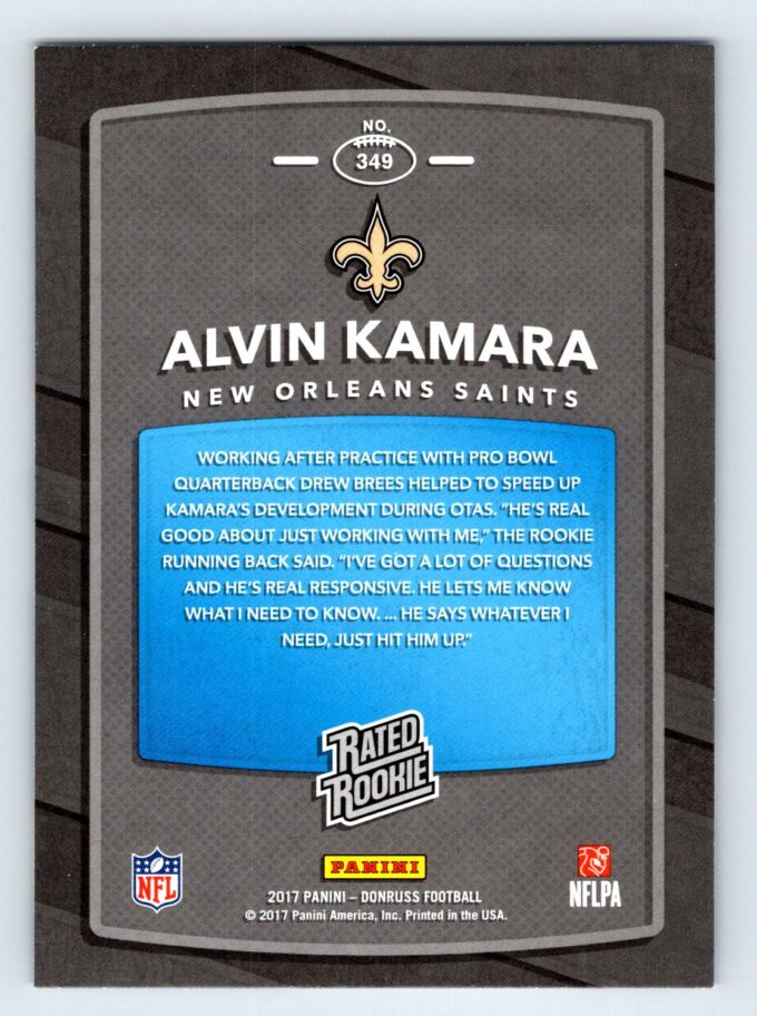 Alvin Kamara RC Donruss Rated Rookie