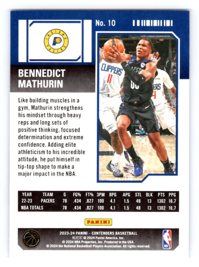 Bennedict Mathurin 2024 Contenders Red Game Ticket