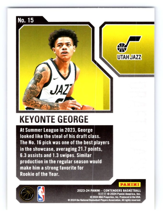 Keyonte George RC 2024 Contenders Round 1 Draft Class