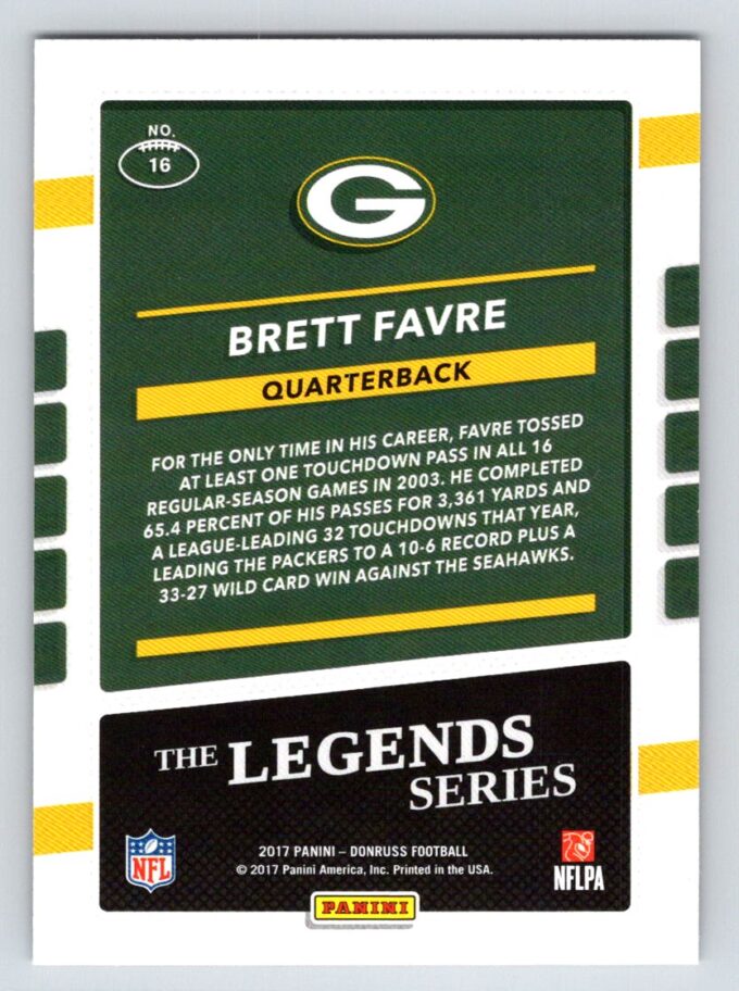 Brett Favre Donruss the Legends Series