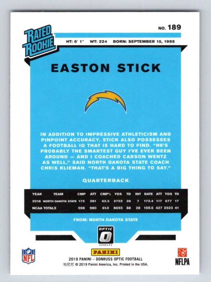 Easton Stick RC Donruss Optic Rated Rookie