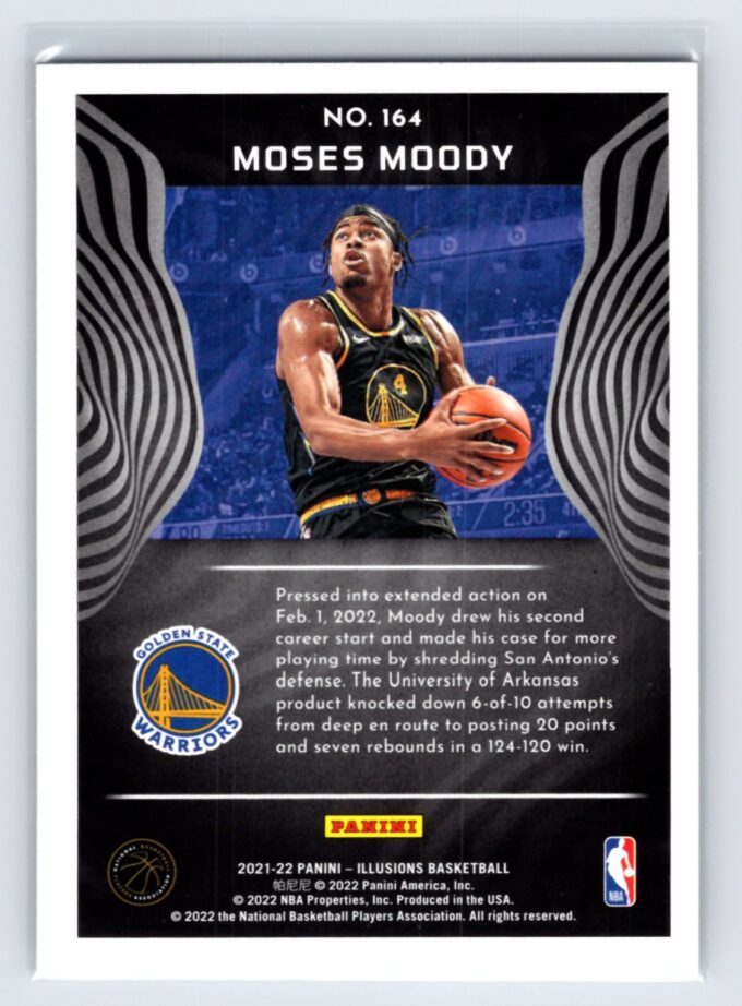 Moses Moody RC Rookie 2021-22 Panini Illusions Basketball