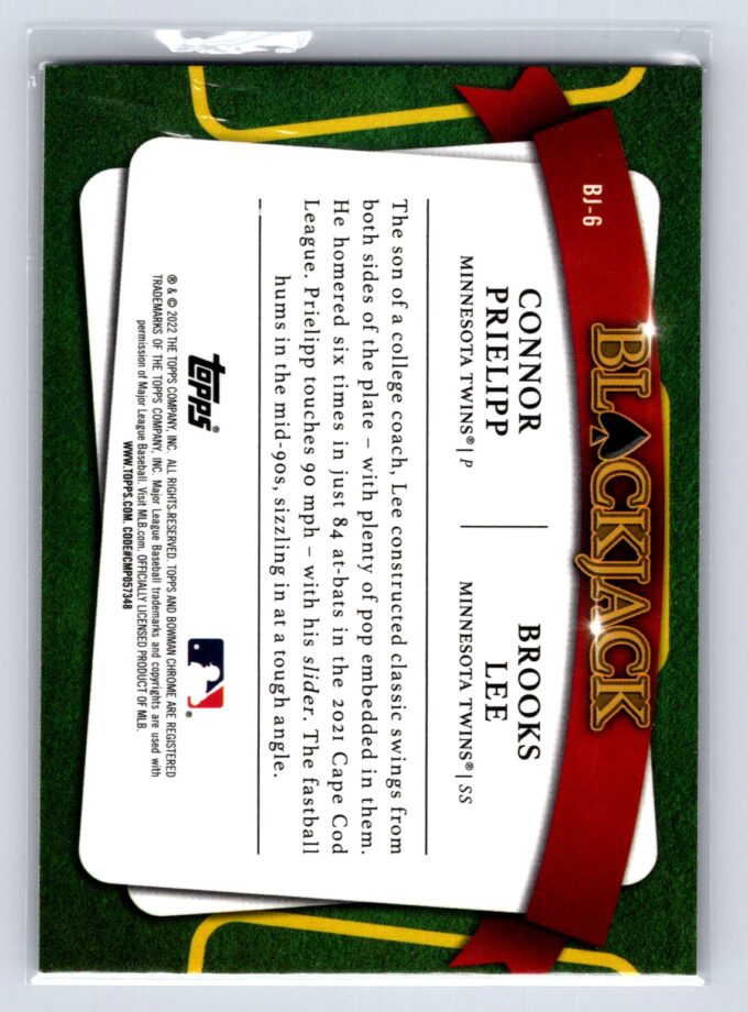 Connor Prielipp/Brooks Lee 2022 Bowman Chrome Blackjack