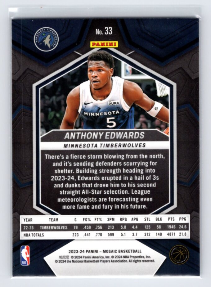 Anthony Edwards 2023-24 Mosaic Basketball