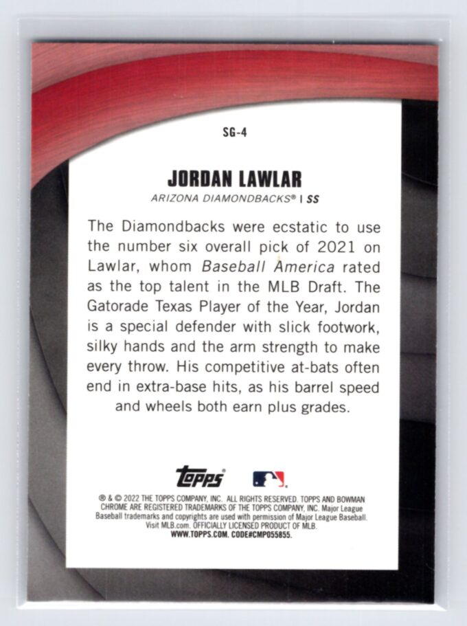 Jordan Lawler 2022 Bowman Chrome Shades of Greatness