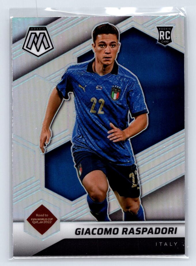 Giacomo Raspadori RC Rookie Refractor 2021-22 Mosaic FIFA World Cup