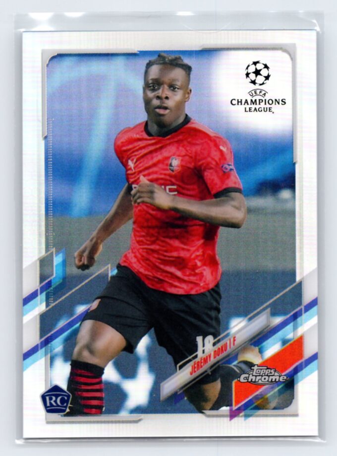 Jeremy Doku 2021-22 RC Rookie Refractor UEFA Champions League