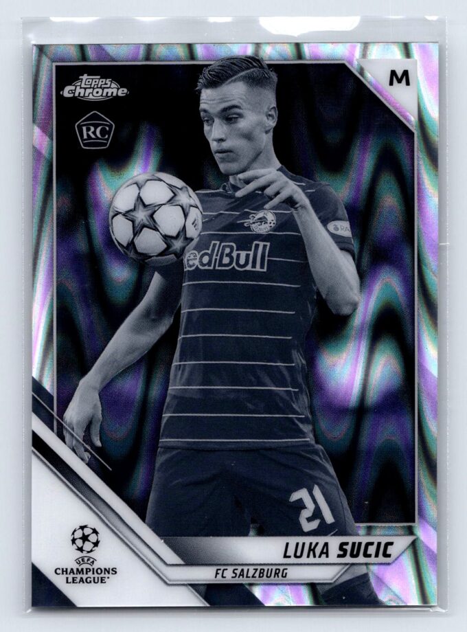 Luka Sucic RC Rookie Black & White Raywave Refractor 2022 Topps Chrome UEFA Champions League