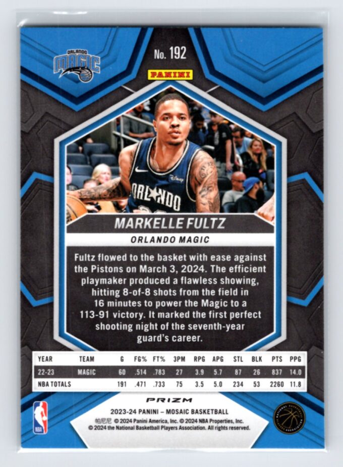Markelle Fultz 2023-34 Mosaic Green Prizm