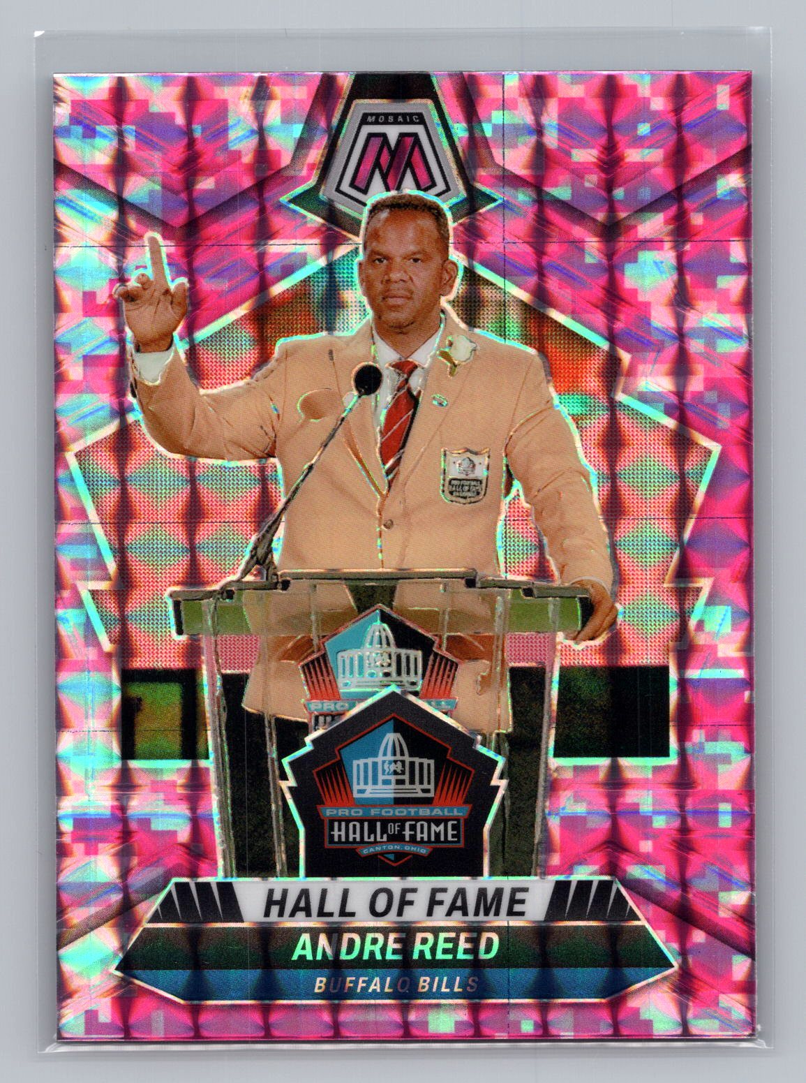 Andre Reed 2024 Mosaic Pink Refractor HOF Andre Reed 2024 Mosaic Pink Refractor HOF