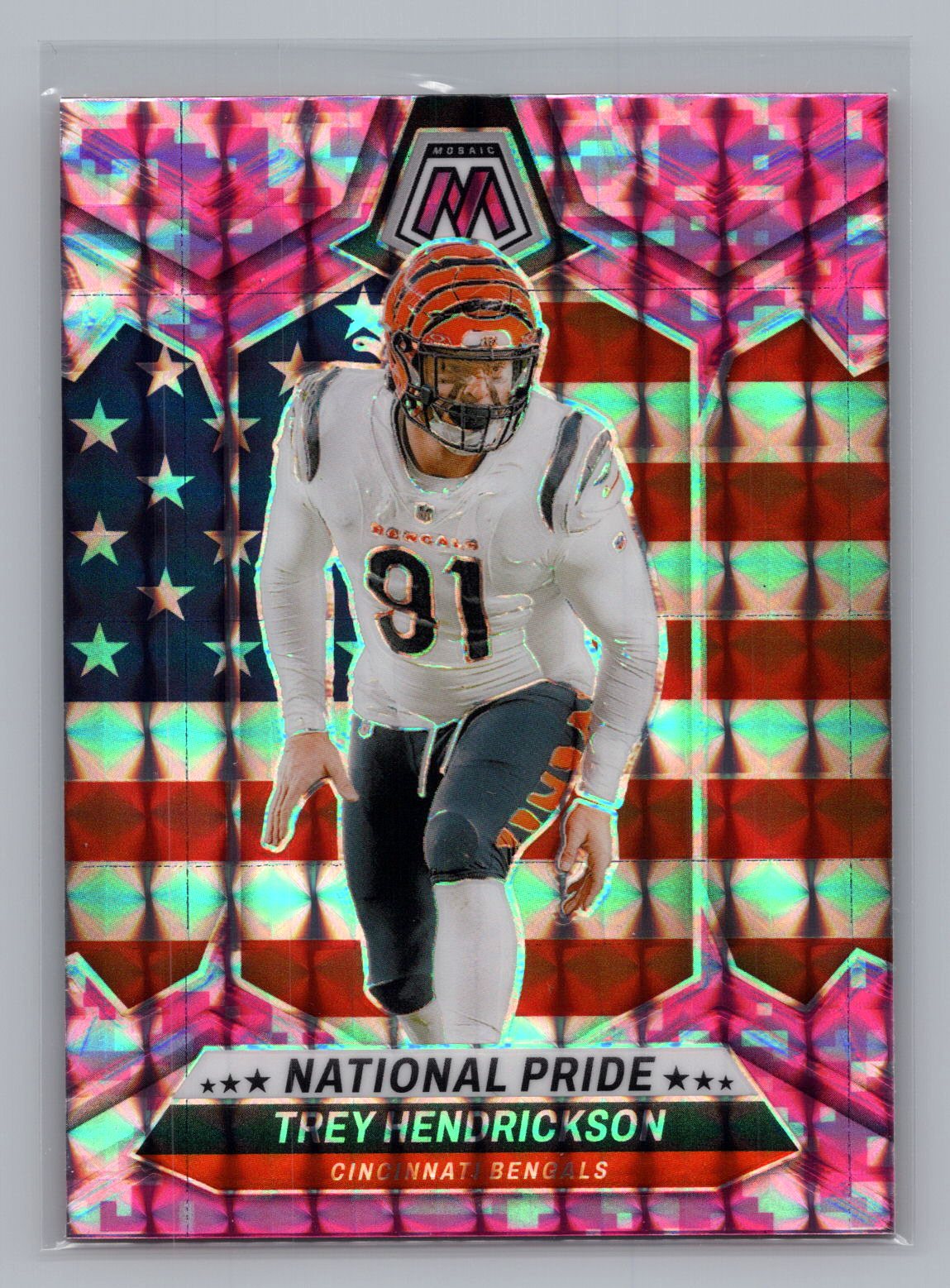 Trey Hendrickson 2024 Mosaic Pink Refractor National Pride Trey Hendrickson 2024 Mosaic Pink Refractor National Pride