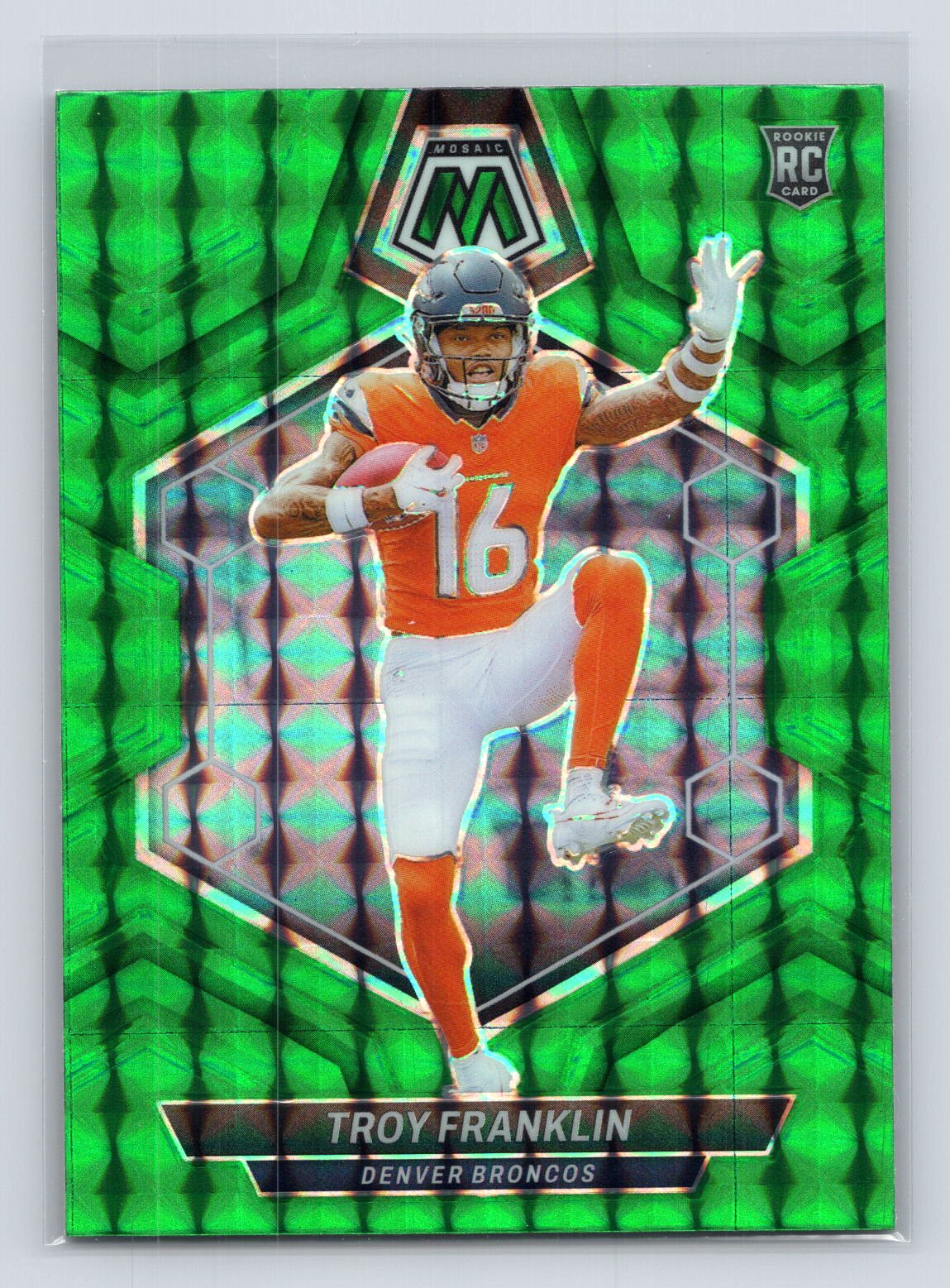 Troy Franklin 2024 Mosaic Green Refractor Rookie Rc Troy Franklin 2024 Mosaic Green Refractor Rookie Rc