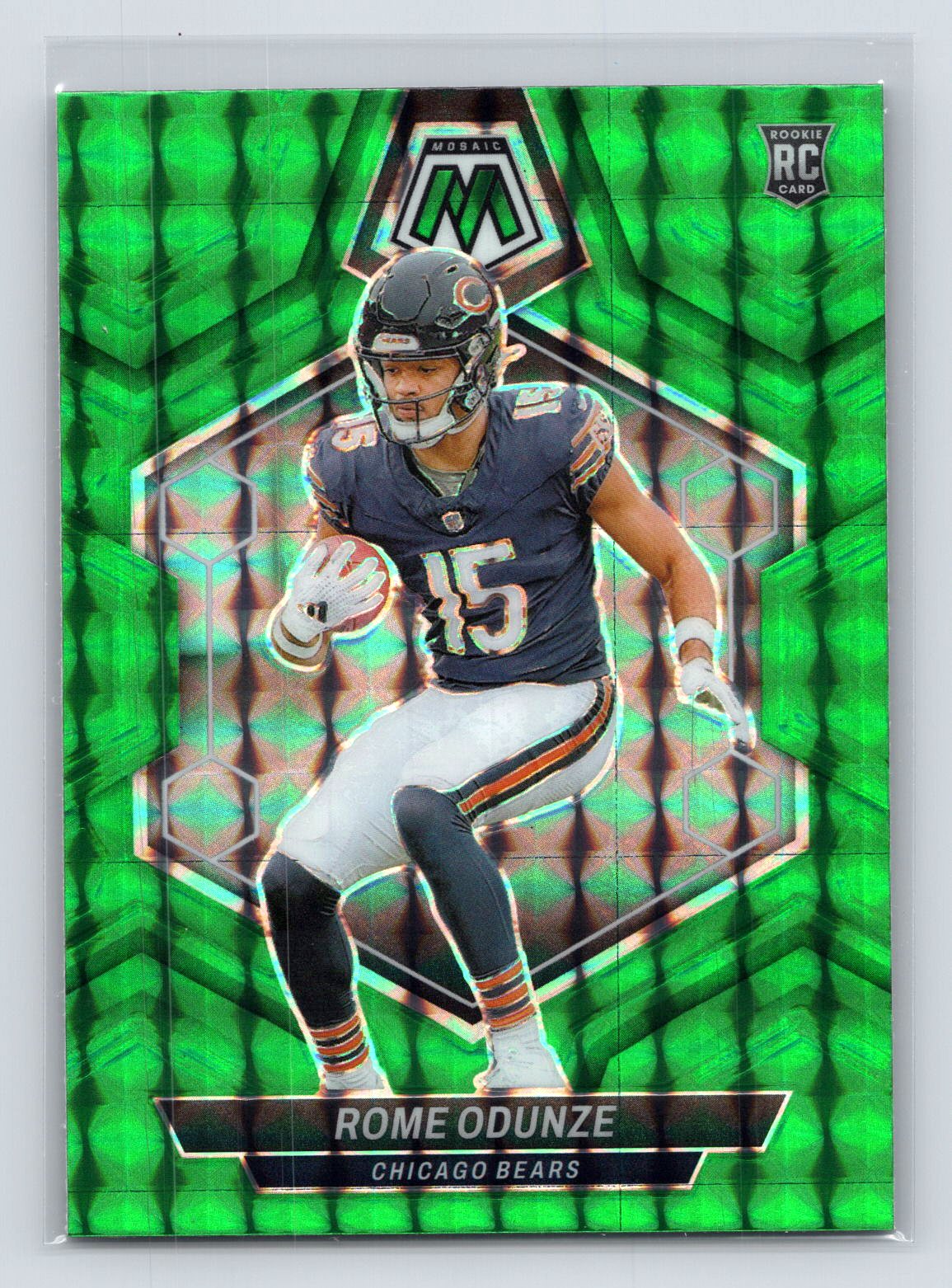Rome Odunze 2024 Mosaic Green Refractor Rookie RC Rome Odunze 2024 Mosaic Green Refractor Rookie RC