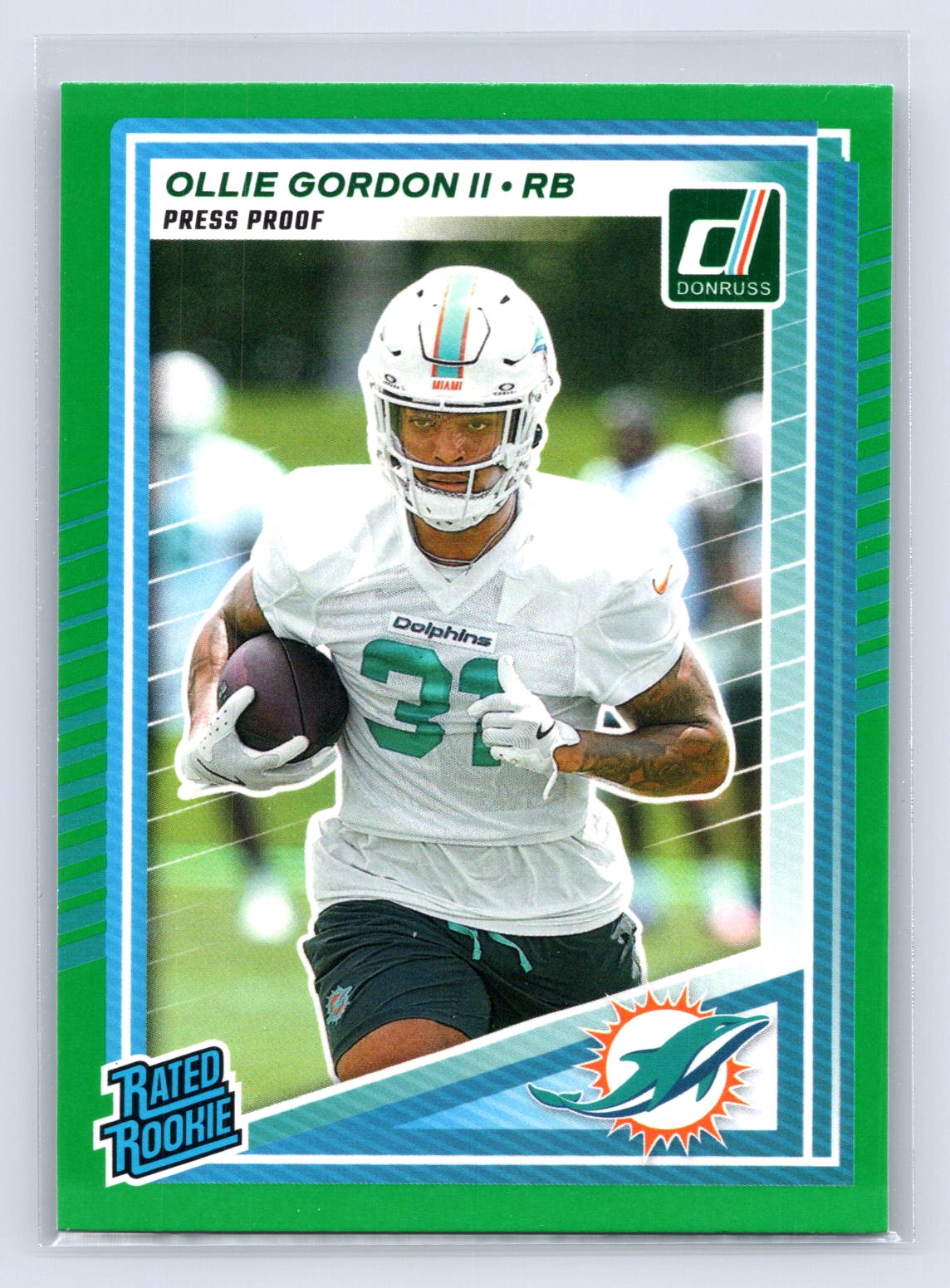 Ollie Gordon II 2025 Donruss Green Rated Rookie RC Ollie Gordon II 2025 Donruss Green Rated Rookie RC