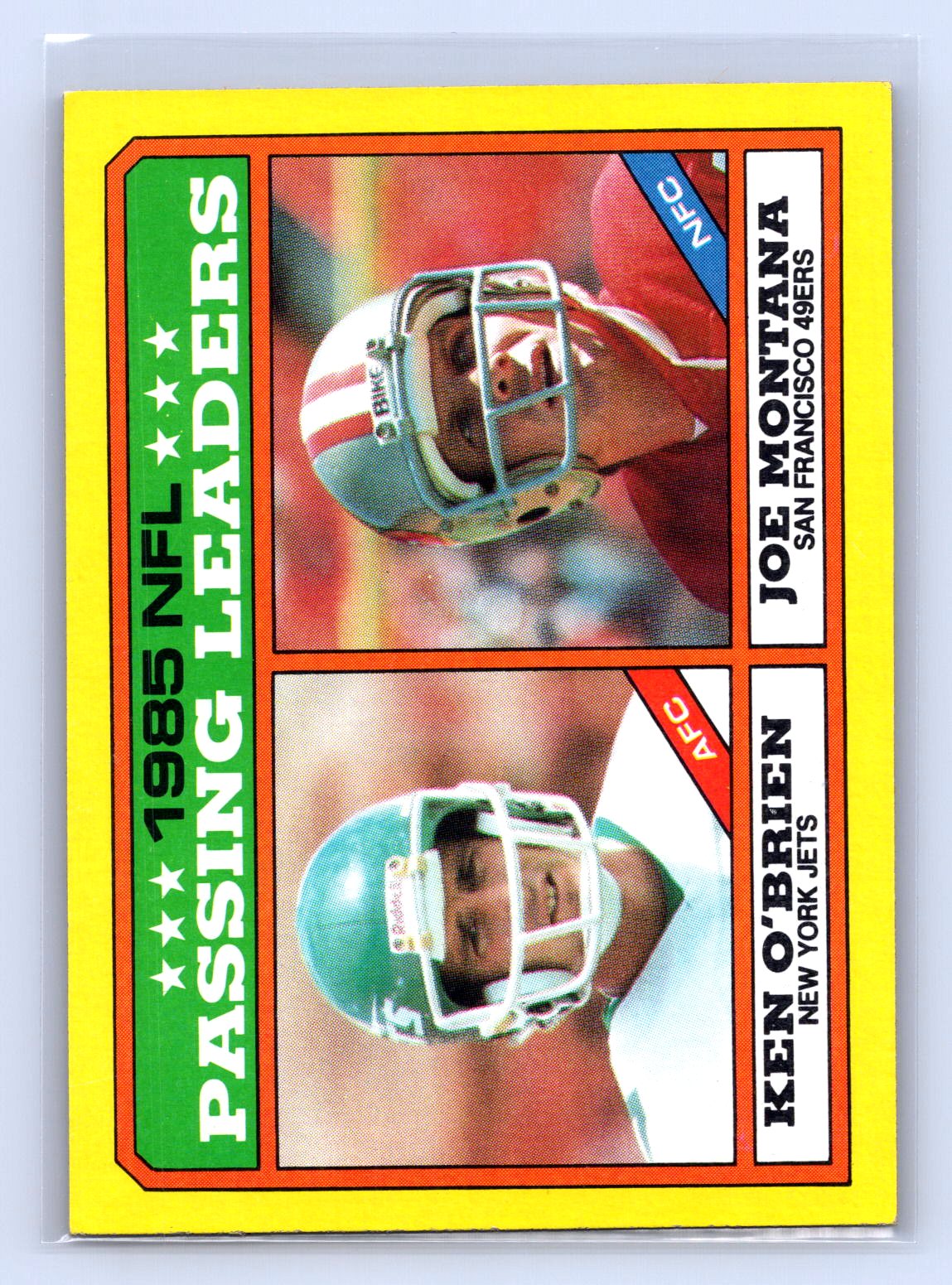 Joe Montana 1986 Topps NFL Passing Leaders Joe Montana 1986 Topps NFL Passing Leaders