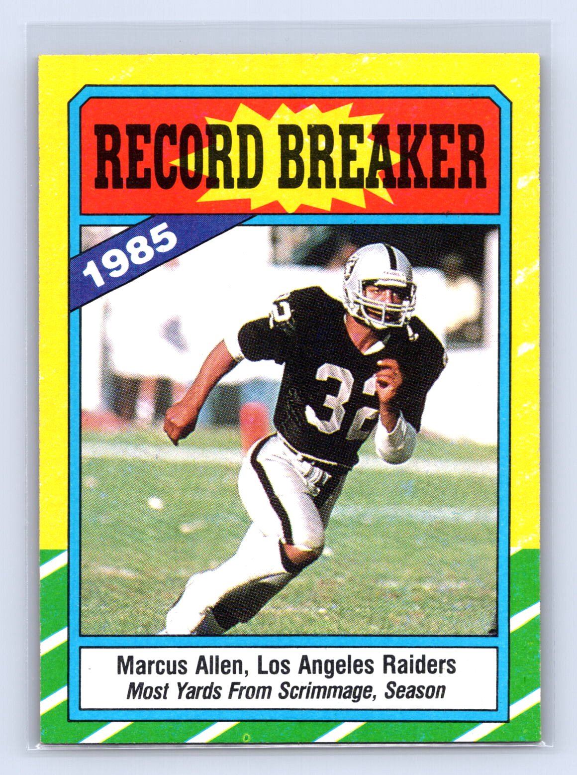 Marcus Allen 1986 Topps Record Breaker Marcus Allen 1986 Topps Record Breaker