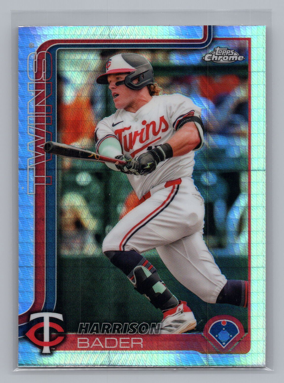 Harrison Bader 2025 Topps Chrome Refractor Prism Harrison Bader 2025 Topps Chrome Refractor Prism
