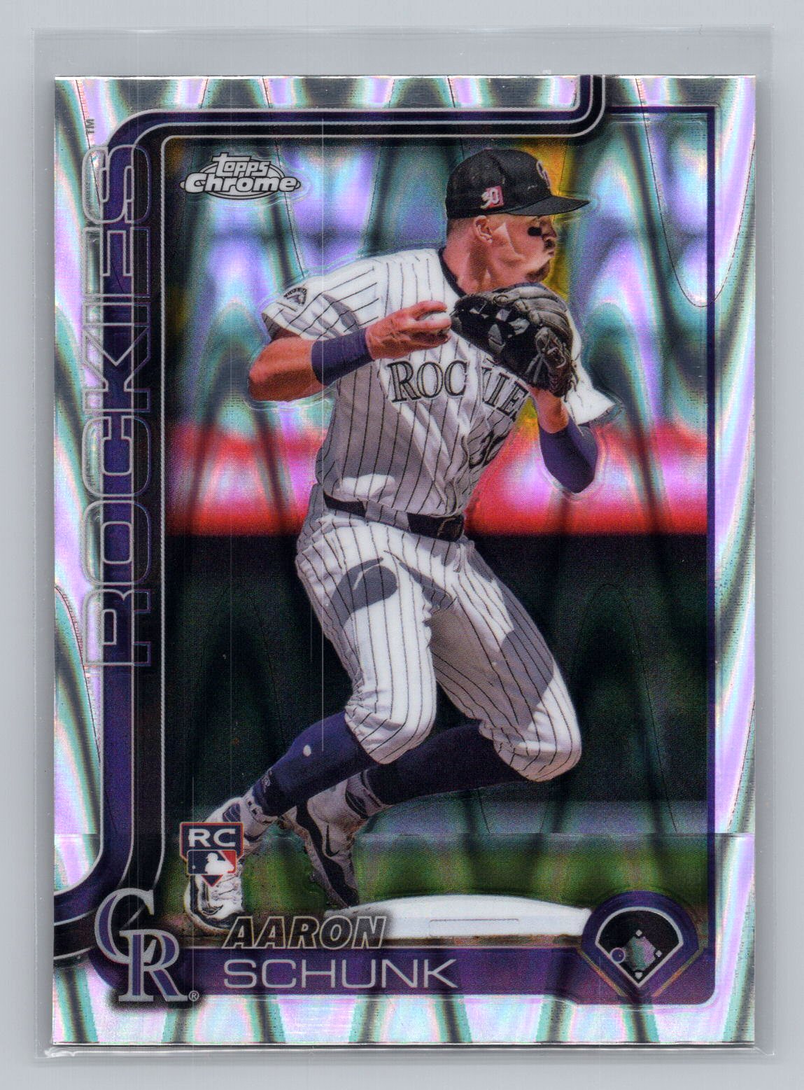 Aaron Schunk 2025 Topps Chrome Refractor Raywave RC Rookie Aaron Schunk 2025 Topps Chrome Refractor Raywave RC Rookie