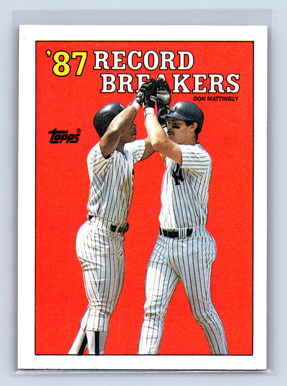 Don Mattingly Topps 1987 Record Breakers Yankees Don Mattingly Topps 1987 Record Breakers Yankees