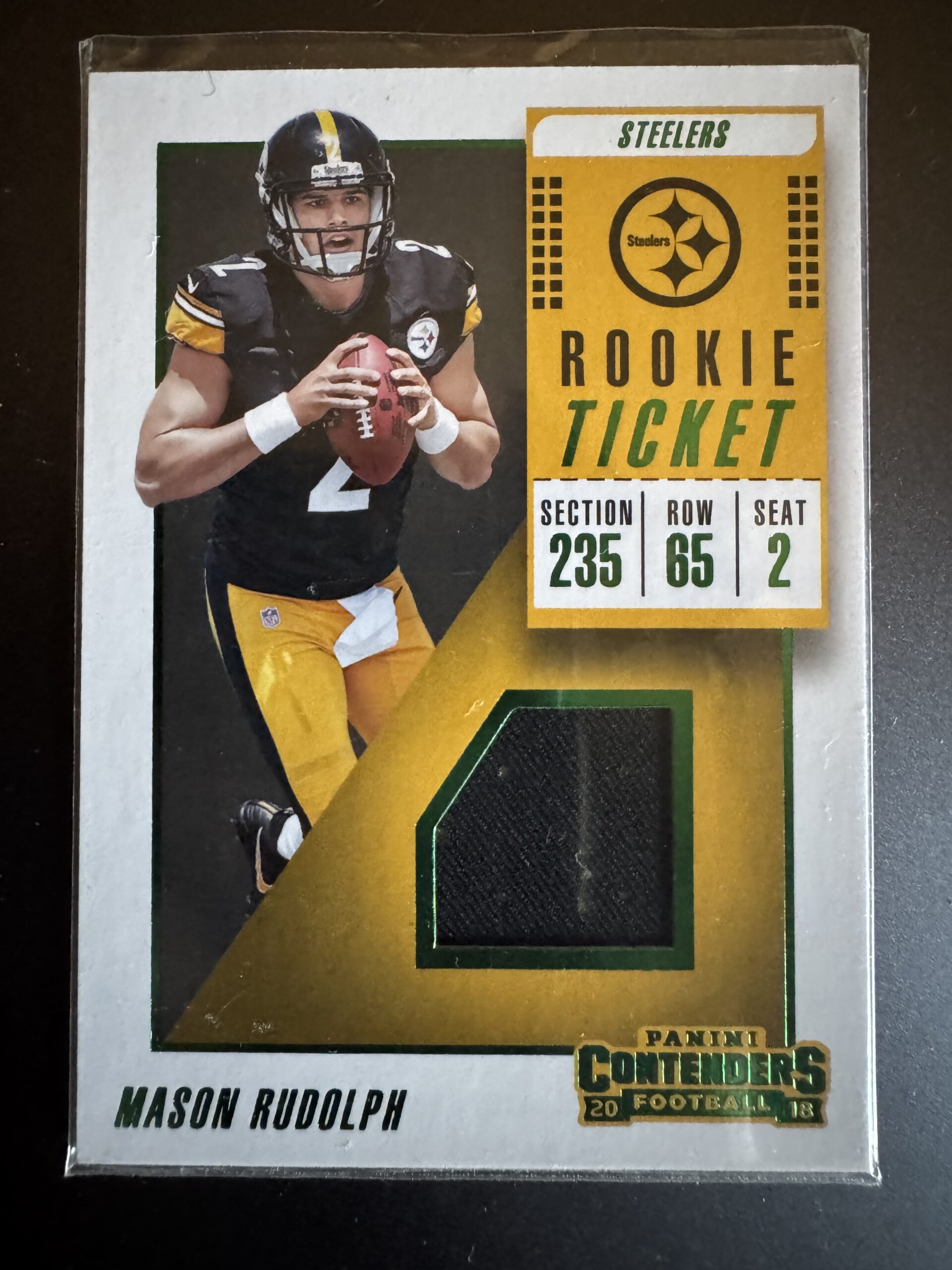 Mason Rudolph Contenders Rookie Ticket Green Patch Steelers Mason Rudolph Contenders Rookie Ticket Green Patch Steelers
