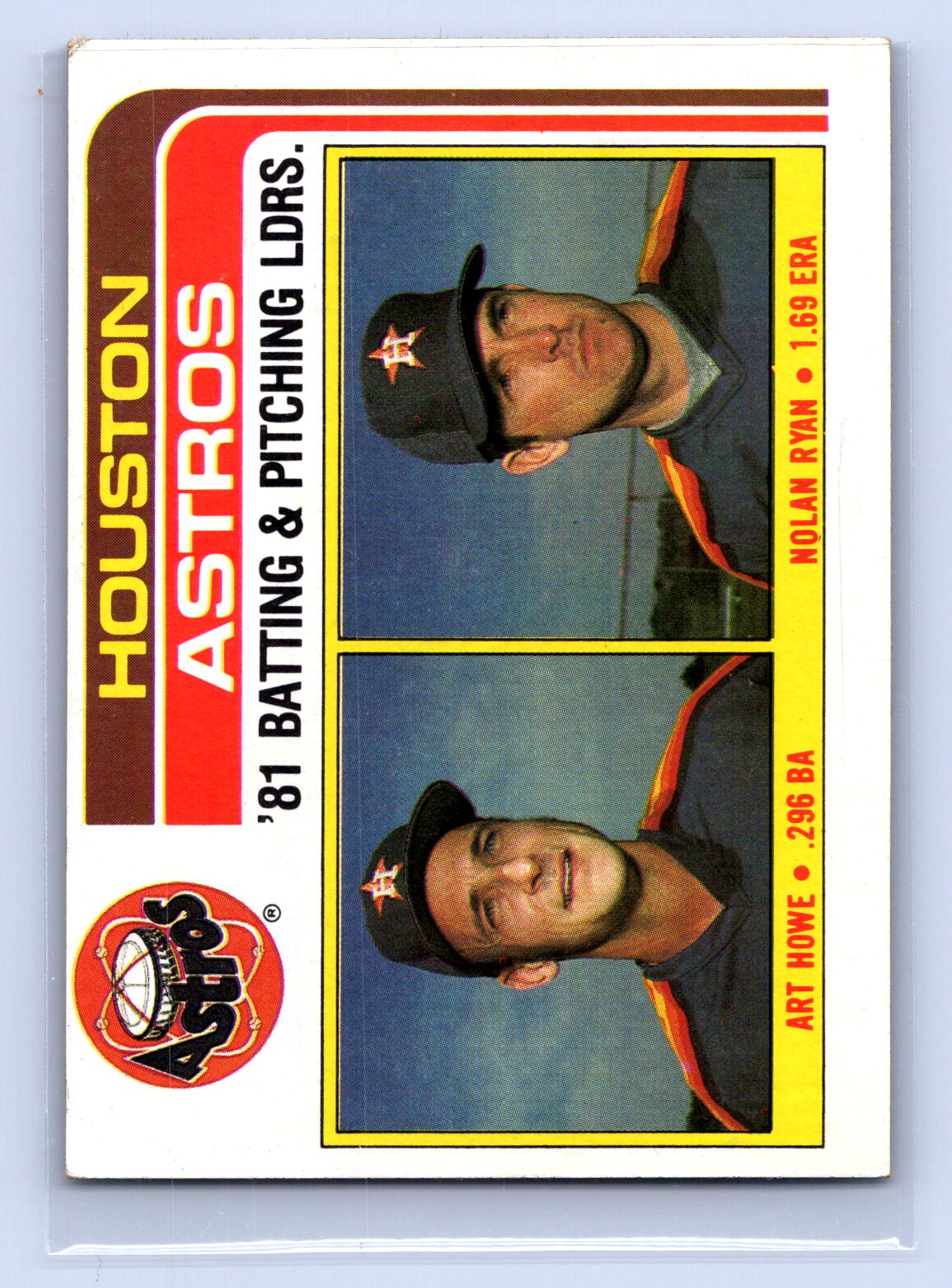 Nolan Ryan Topps Pitching leader Astros Nolan Ryan Topps Pitching leader Astros